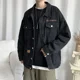 thumbnail image 2 of Chaqueta vaquera de manga ancha para hombre, abrigo vaquero para hombre, abrigo negro con bordado, ropa de abrigo holgada de invierno de Corea al precio más bajo G, 2 of 4