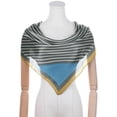 thumbnail image 2 of INSPIRE CHIC Women Striped Satin Scarf Shawl 35x35" Large Square Silk Feeling Neck Scarves Head Wraps Blue 90x90cm/35.4x35.4", 2 of 6