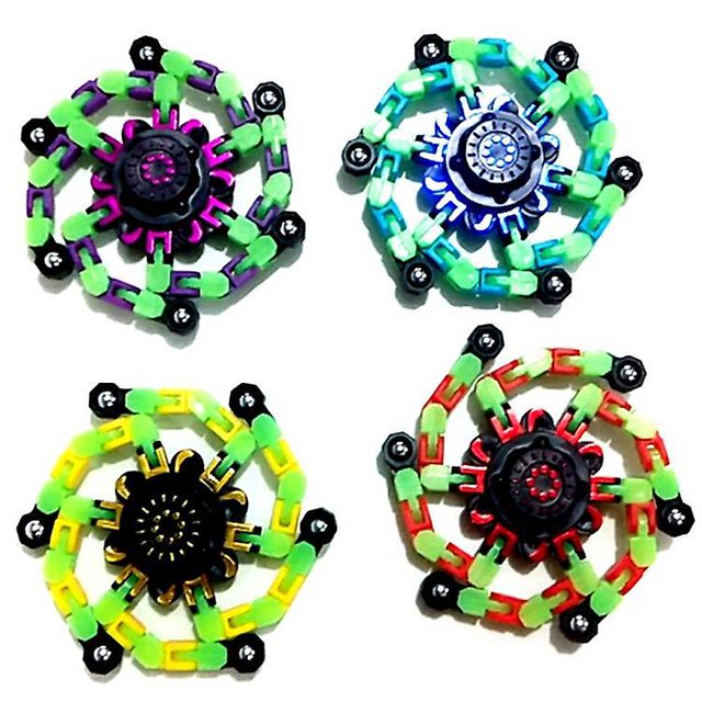4 piezas, juguetes de robot deformable para la yema del dedo, hilandero de descompresión, juguetes giroscópicos mecánicos creativos deformables, juguete de cadena mecánica para aliviar el estrés Bas