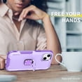 thumbnail image 6 of SaniMore for iPhone 14 Multi-Functional Case, 3-Layer Protection Magnetic Cover Support Car Mount & 360° Rotatable Metal Ring Kickstand Full Body Shockproof Protective Shell, Purple, 6 of 10