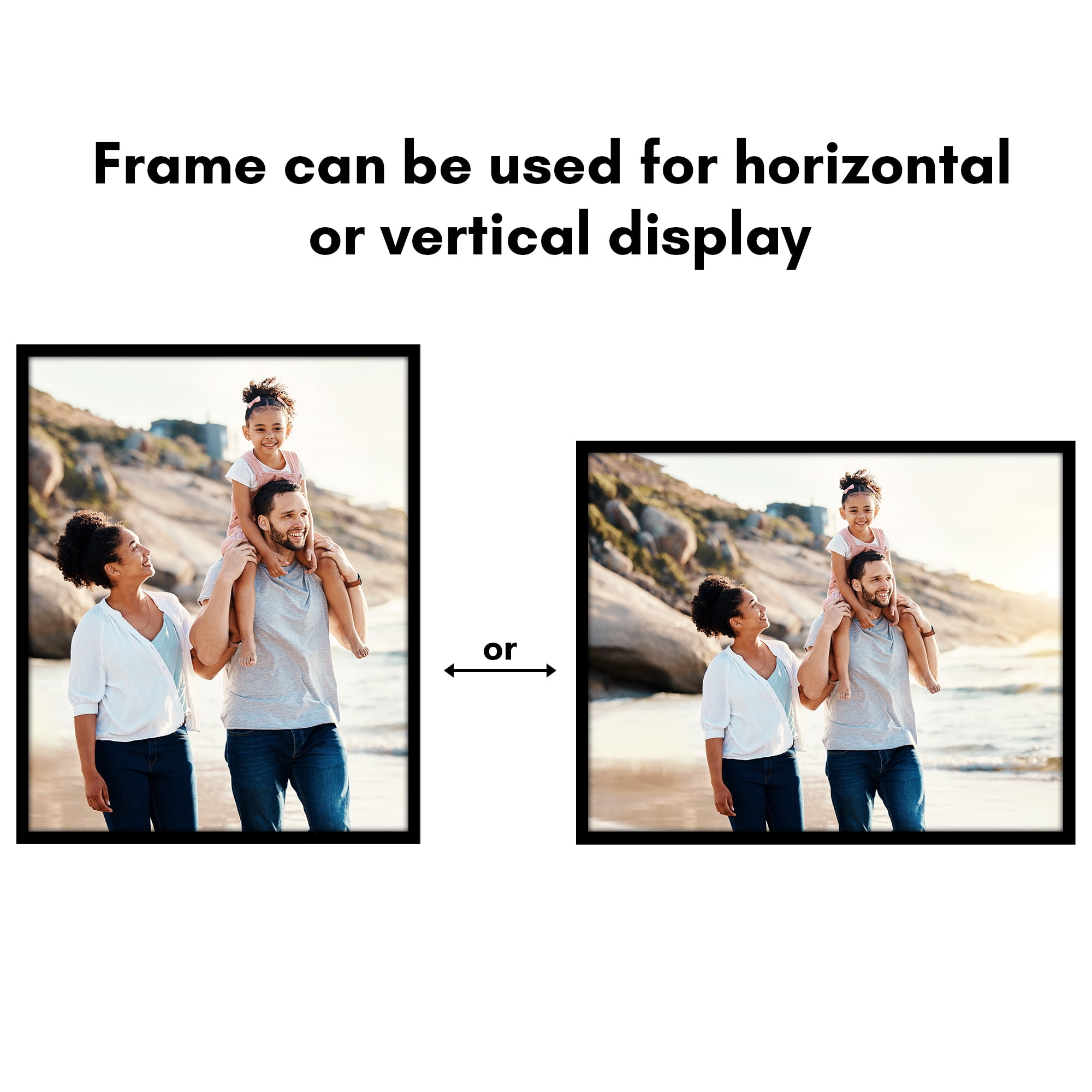 Americanflat 24x30 Picture Frame with Polished Plexiglass Streamline Collection Thin Border Wall - Black