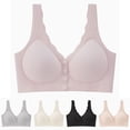 thumbnail image 5 of UOCUFY Front Closure Jelly Bras for Women Wireless No Underwire Full Coverage Seamless Comfort Support Mastectomy Bra Beige for Size 4XL, 5 of 9
