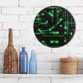 thumbnail image 3 of 9.84in Neon Circuit Design PVC Canvas Wall and Table Clock with Canvas Texture, Black or Gold Hands, 3 of 11