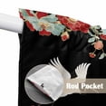 thumbnail image 4 of Black Crane Swag Curtains for Kitchen/Bedroom/Living Room, Vintage Red Teal Spring Floral Botanical Scalloped Curtains 63 Inch Long, Window Swag Topper Curtains Valances 2 Panels Set 36"x63", 4 of 8