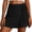 c01Black, variant on Women's Solid Color Wrap Front Linen Skirt Shorts Drawstring Knot Side Skort Shorts with Pocket Blue S