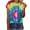 Multicolor#1, variant on VBTAPA Tie Dye T Shirts for Women Rainbow Shirts Funny Casual Short Sleeve Crewneck Tops Multicolor L
