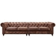 thumbnail image 2 of Crafters and Weavers Craftsman Mission Leather Sofa in Dark Brown, 2 of 3