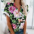 thumbnail image 2 of Lata de Agua para Plantas, Flores Casuales de Moda Y Plantas Impresas Camiseta de Manga Corta Top Hecha de Poliéster Ligero para Mujeres, Pantalones Cortos de Mujer, 2 of 5