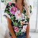 thumbnail image 5 of Lata de Agua para Plantas, Flores Casuales de Moda Y Plantas Impresas Camiseta de Manga Corta Top Hecha de Poliéster Ligero para Mujeres, Pantalones Cortos de Mujer, 5 of 5