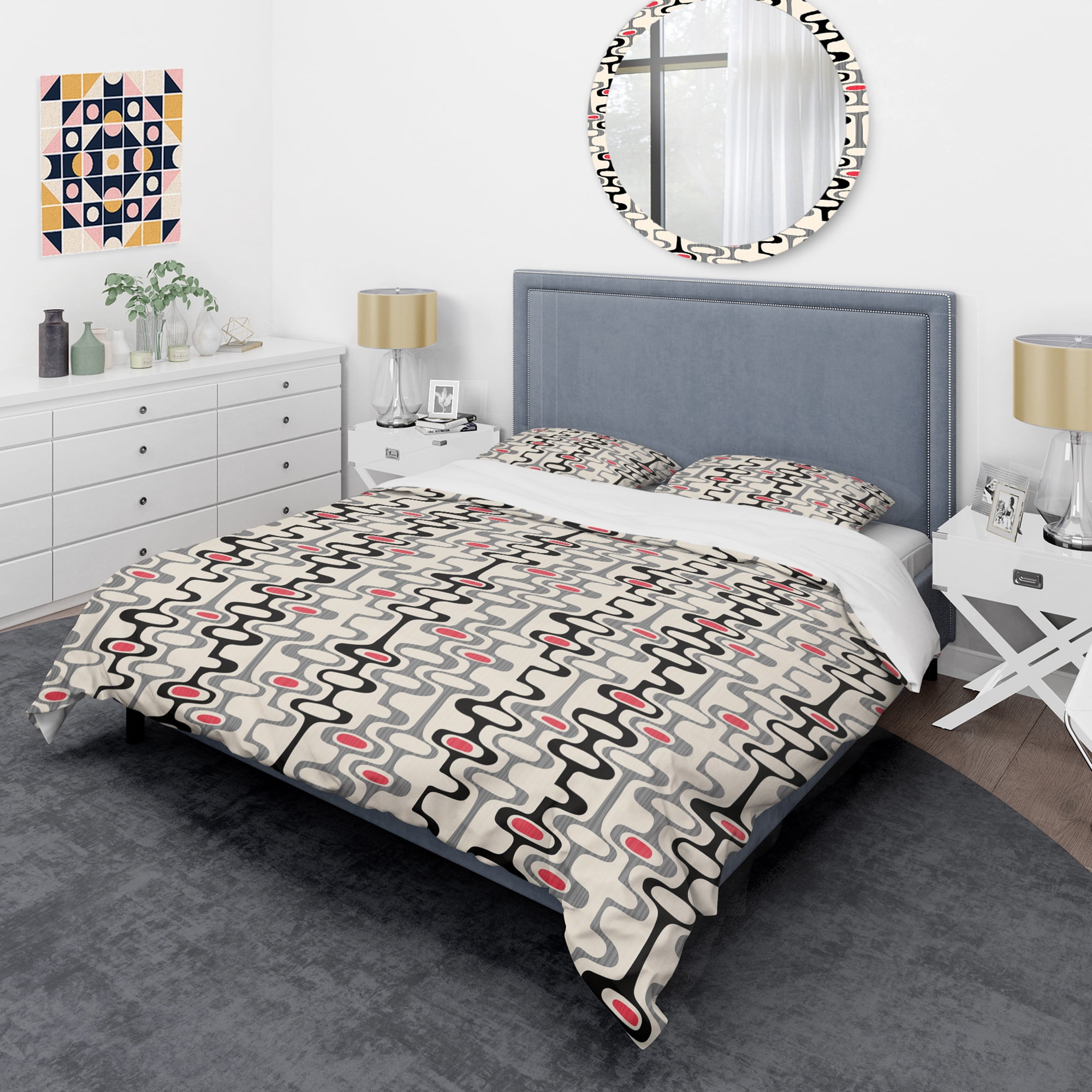Designart 'Retro Abstract Design IX' Mid-Century Modern Duvet Cover Set