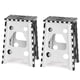 thumbnail image 1 of 2 Taburetes plegable, silla plegable de pl&aacute;stico port&aacute;til para uso dom&eacute;stico, taburete plegable con asa de transporte, reposapi&eacute;s resistente y duradero para, 1 of 9