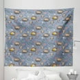 thumbnail image 1 of Birds Nest Tapestry, Colorful Eggs and Feathers on Vintage Spring Inspired Backdrop, Fabric Wall Hanging Decor for Bedroom Living Room Dorm, 5 Sizes, Blue Grey and Multicolor, by Ambesonne, 1 of 1