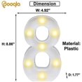 thumbnail image 3 of Decorative Led Light Up Number Letters, White Plastic Marquee Number Lights Sign Party Wedding Decor Battery Operated Number (8), 3 of 5