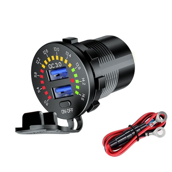 12/24V Dual USBCar Charger Power Adapter Cigarette Lighter Socket Connector