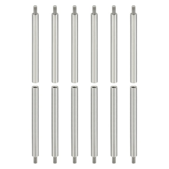 12pcs M3 Standoffs, M3 50 6mm Spacer Standoffs Steel Threaded Standoffs Screws 3mm ID 5mm OD Metric Male Female