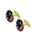thumbnail image 2 of Galactic Space Men's Stainless Steel Cufflink Set for Dress Shirts - for Formal Events, 2 of 6