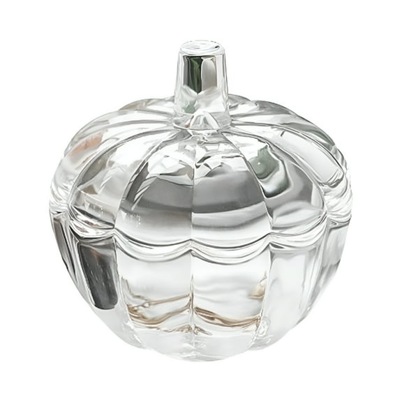 ACDANC Glass Candy Jar Halloween Pumpkin Jar Candy Dish Glass Jars Candy Bowl with Lid for Home Living Room Dining Table Restaurant