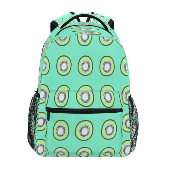 Kiwi on Mint Stylish Large Backpack 15L Self-Standing Durable Twill for School, Office and Travel Use