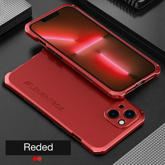 SaniMore for iPhone 14 Plus 6.7" 2022 Case, Heavy Duty Protective Alloy Frame Rugged Frosted PC Backplane Drop Resistant Shockproof Anti-scratch Slim Lightweight Hybird Case, Red