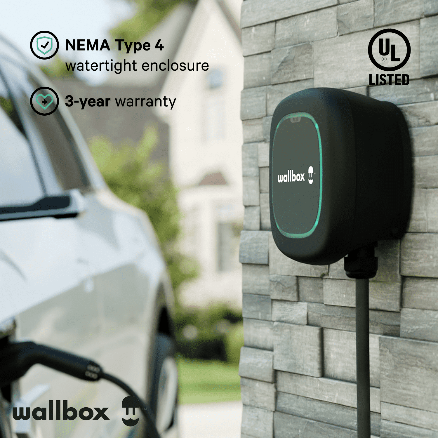 Pulsar Plus Level 2 Electric Vehicle Smart Charger - 40 Amp NEMA Ultra  Compact, WiFi, Bluetooth, Alexa and Google Home - 25 Foot Cable - UL  Certified - Indoor/Outdoor - by Wallbox 