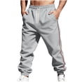 thumbnail image 2 of Bovxnpu Sweatpants for Men Plus Size Drawstring Elastic Waist Joggers Sports Pants Men's Pants Fleece Lined Trousers with Elastic Waist and Pockets for Cold Weather Warmth and and All Day, 2 of 8