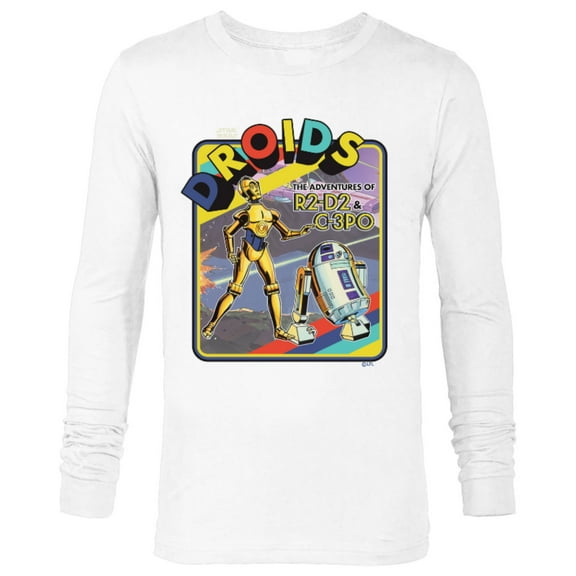 Star Wars Droids: The Adventures of R2-D2 & C-3PO Throwback - Long Sleeve T-Shirt for Men - Customized-White