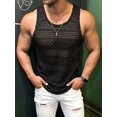 thumbnail image 5 of Men See Through Vest Crewneck Sleeveless Tank Tops Shirts Black S, 5 of 7