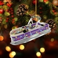 thumbnail image 5 of Personalized Pontoon Boat Christmas Ornament, Pontoon Car Ornament, Gift for Bowriders, Wake Boats,Pontoon Lover Gift (Pontoon 25) - 3332 (Pink), 5 of 6
