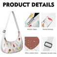 thumbnail image 2 of Vintage Coffee & Cute Peach Print Crossbody Handbag for Women, Retro Smoked Sausage BBQ Food Shoulder Tote, Lightweight Water-Resistant Hobo Purse with Kawaii Pastel Fruit Design, 2 of 5