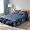 thumbnail image 4 of Linnome Ruffled Bed Skirt with Pillowcases 3 Piece Set Elastic Bed Sheet Bed Cover for Bedroom Decor Machine Washable, 4 of 9