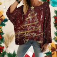 thumbnail image 2 of Chandails d'Automne d'Hiver Grande Taille pour Femmes Chandails de Noël pour Femmes 2025 Col Rond Vacances d'Hiver Mignons Pulls Vin m, 2 of 4