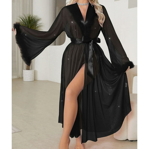 Batas de moda para mujer, cómodas, con cinturón de color, pijamas para mujer, camisón, ropa para el hogar, pijamas para mujer
