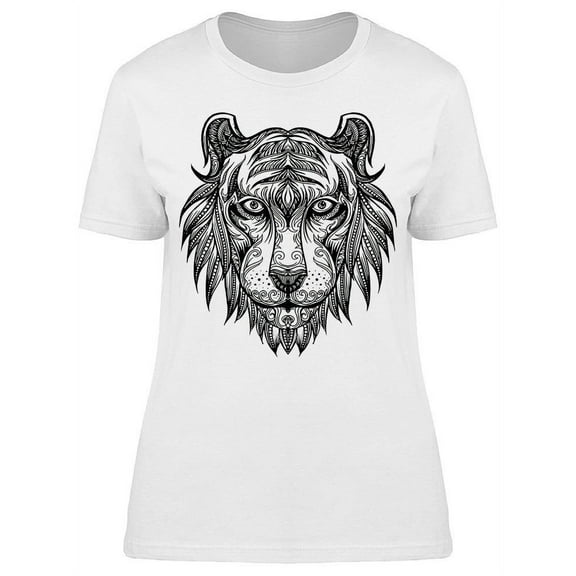 Sketch Of Tiger Face T-Shirt Women -Image by Shutterstock, Female x-Large