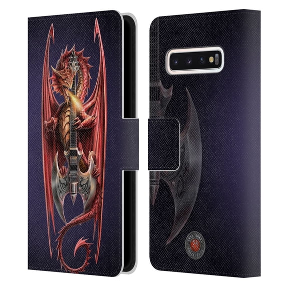 Head Case Designs Officially Licensed Anne Stokes Dragons Power Chord Leather Book Wallet Case Cover Compatible with Samsung Galaxy S10