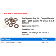 thumbnail image 2 of Fuel Injector Seal Kit - Compatible with 2001 - 2005 Chrysler PT Cruiser 2.4L 4-Cylinder 2002 2003 2004, 2 of 2