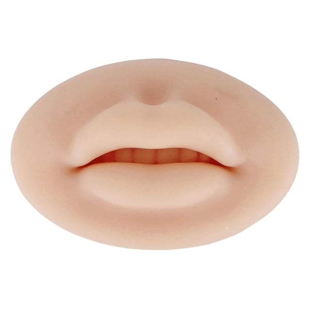 3D Fake Lips, Silicone Fake for Lips Practice Semi Permanent Skin Fake Lips Fake Skin Lips Open Mouth Silicone Lips Model Practice Skin for Training Lips Makeup Artists