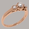 thumbnail image 4 of LBG British Made 14k Rose Gold Cultured Pearl Womens Promise Ring - 33 size options - Size 9.5, 4 of 7