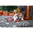 thumbnail image 5 of LOCHAS Luxury Velvet Shag Area Rug Plush Fluffy Rugs for Bedroom Living Room, Geometric Moroccan Rugs, 4'x6', White, 5 of 6
