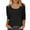 Black, variant on AherBiu 3/4 Sleeve Tops for Women Scoop Neck Basic Top Tees Tshirt Summer Casual Comfy Fitted Blouse