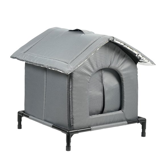 Hearth & Gear Outdoor Cat Kennel Cat Outdoor Winter Cat Kennel Water Aux Easy To Wash Cat For Grange My Texas Lady Pet Natural Boxes for Barn S Large Pet for outside with Pole Pet Hotel Boxes for