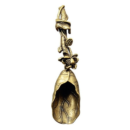 

Beautiful Lotus Shape Teaspoon Handmade Delicate Brass Coffee Spoon for Home