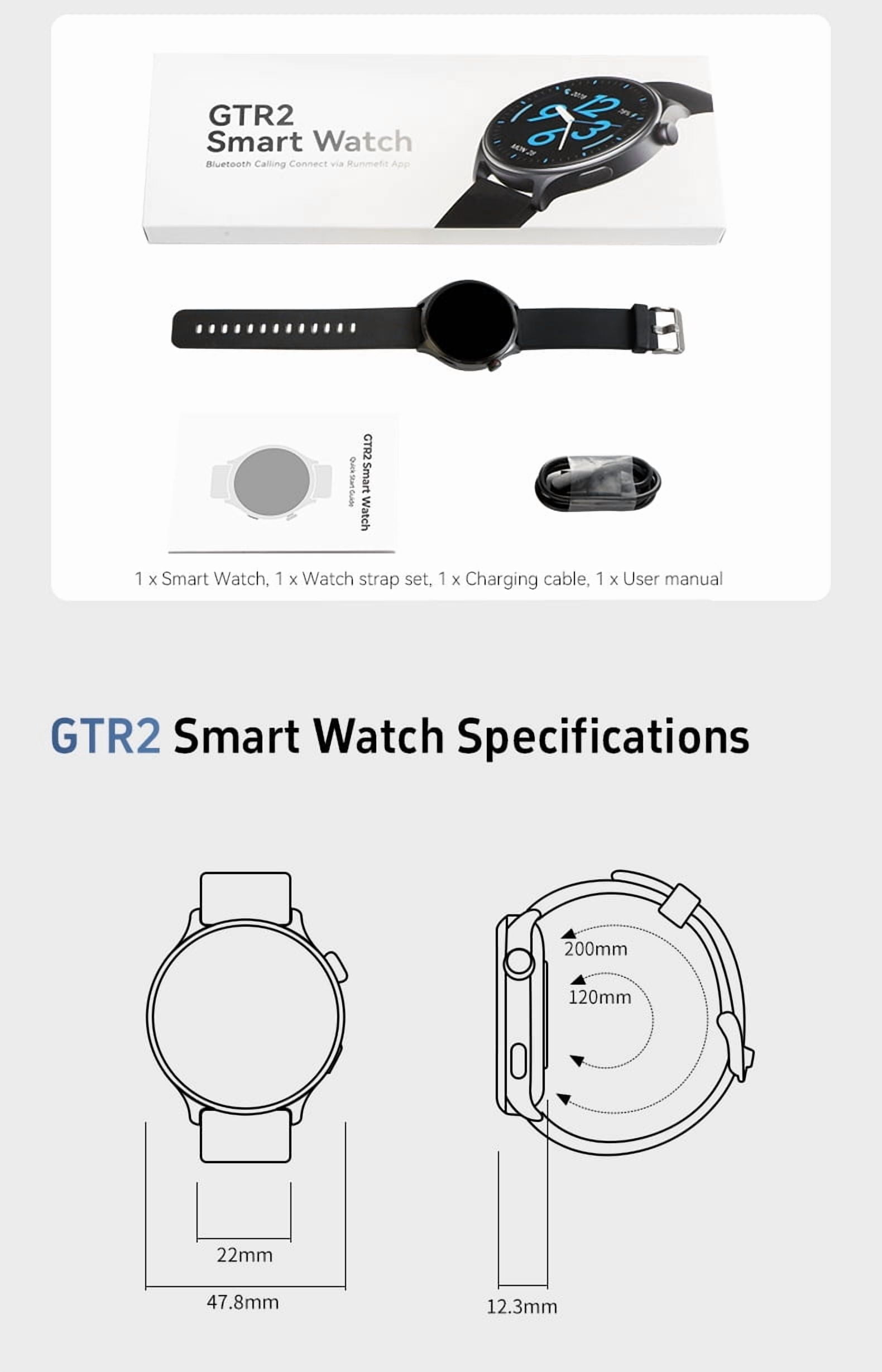 Laatikui GTR2 smart watch fitness heart rate monitor sport watch