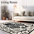 thumbnail image 2 of ODIKA 6'x9' Machine Washable Non-Slip Area Rug, Moonlit Skeleton with Twisted Branches and Stars High Traffic Rug with Pad, Ivory, 620215, 2 of 8