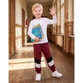thumbnail image 3 of Toddler Boys Clothes Boys Pants Toddler Kids Boys Sweatpants 3 Pack Elastic Waist Joggers Color-blocked Pants 2T 3T 4T 5T Size 6 7 Black Red Gray, 3 of 8