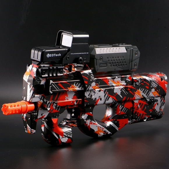 P90 electric gel gun toy gun, fully automatic splash ball toy gun suitable for outdoor activities -, outdoor shooting team game Red