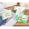 thumbnail image 4 of Paquete de 100 tarjetas de agradecimiento de verano, tarjetas de agradecimiento de hojas de palma tropicales a granel con sobres adhesivos, saludo de agradecimiento de lámina dorada, 4 of 5