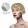 thumbnail image 2 of Yiaed Doodle Owls Print Reusable Shower Cap & Bath Cap & Lined, Oversized Waterproof Shower Caps Designed for all Hair Lengths, 2 of 7