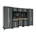 thumbnail image 4 of HPDMC 9-Piece Garage Shop Tool Storage Cabinet Set with Pegboard and Wooden Work Top 24 Gauge Steel Tool Chests & Garage Mounted Storage Systems - Black+Gray, 4 of 10