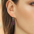 thumbnail image 3 of Gem Stone King 925 Sterling Silver Red Rhodolite Garnet and Dangle Earrings for Women (5.78 Cttw, Gemstone January Birthstone, Heart Shape 6MM), 3 of 3