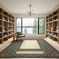 thumbnail image 2 of ODIKA 9'x12' Washable Area Rug Low Pile, Flatwoven, Personalized Picture Display Circle Decorative Exact Alfombra for Great Room, Indoor Concept, Large Living, 2 of 7